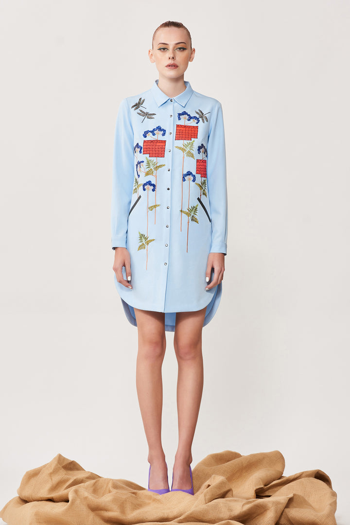 Calender High Low Shirt Dress