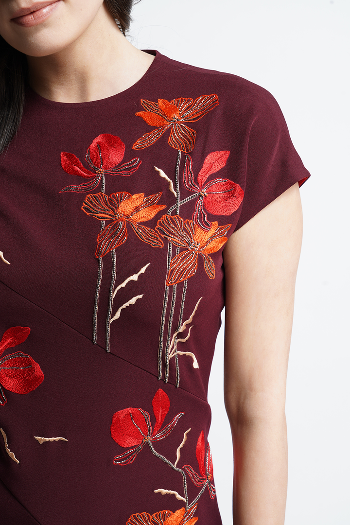 Blooming Flower Panelled Handkercheif Dress