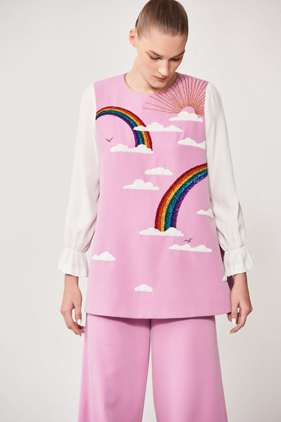Rainbow Sky Flared Top With Pant