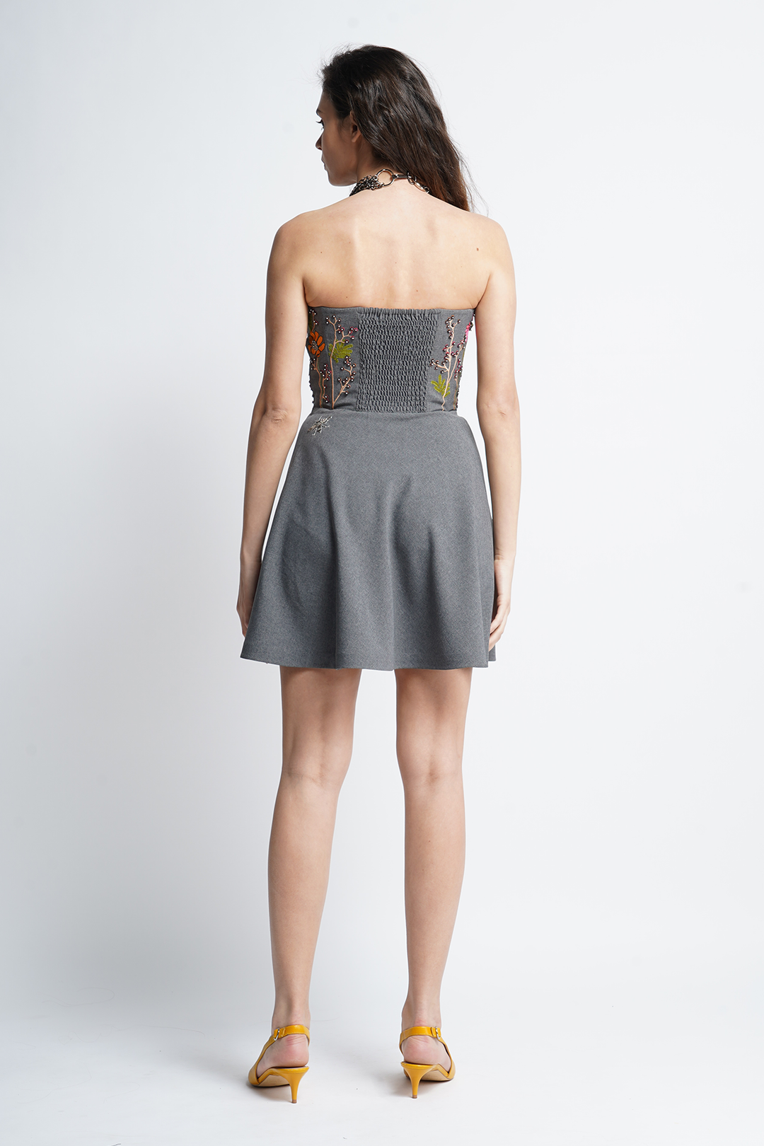 Rukmini Maitra In Flower Garden And Bees Corset Circular Mini Dress