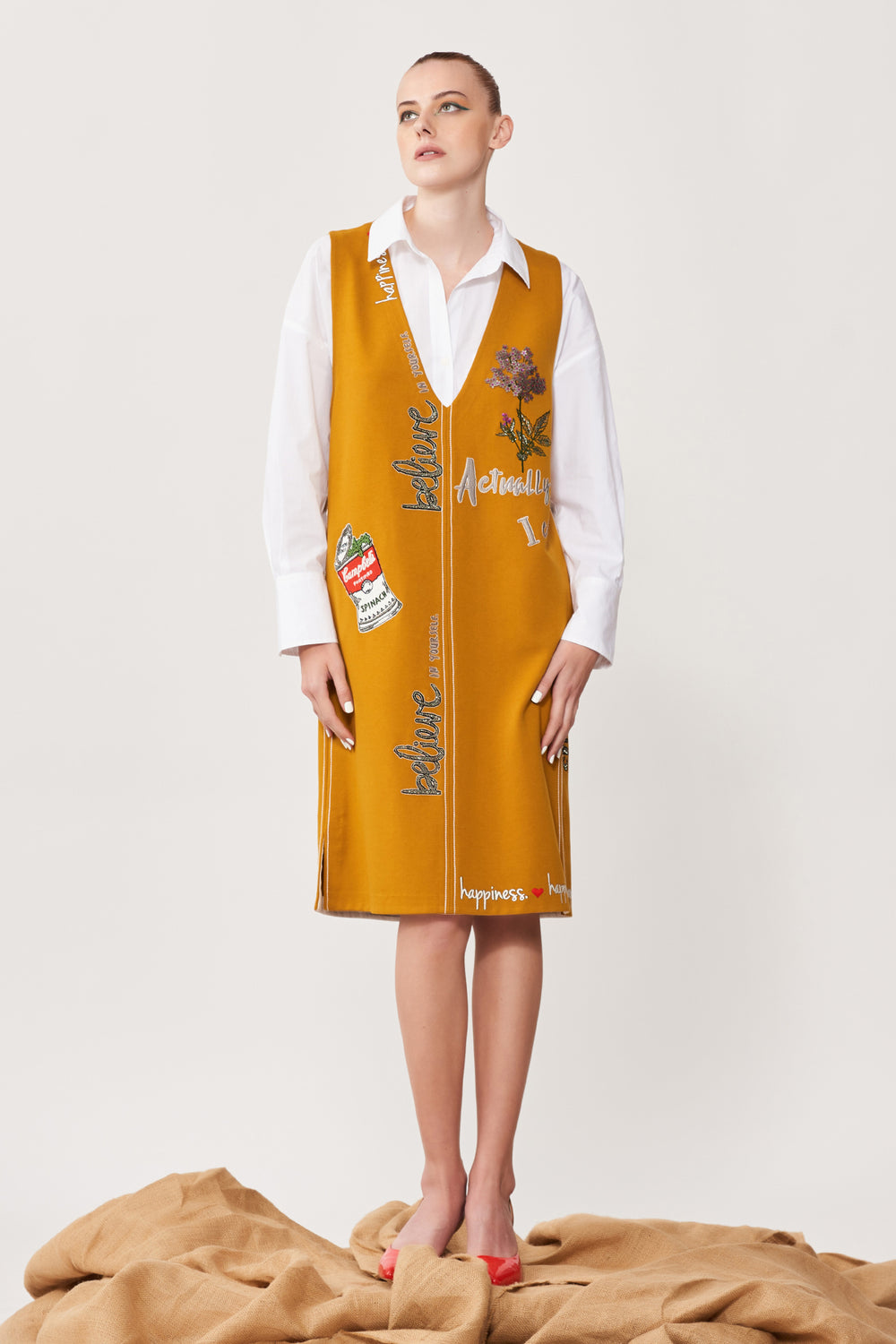 Choose Happy Sleeveless Shift Dress