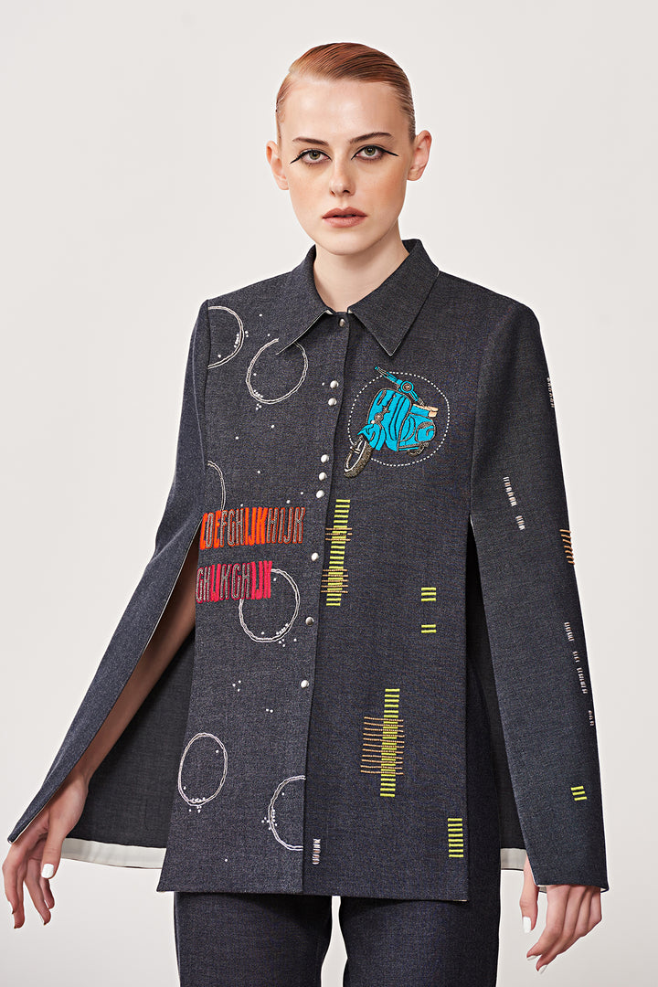 Ride a Vespa Cape With Narrow Pants