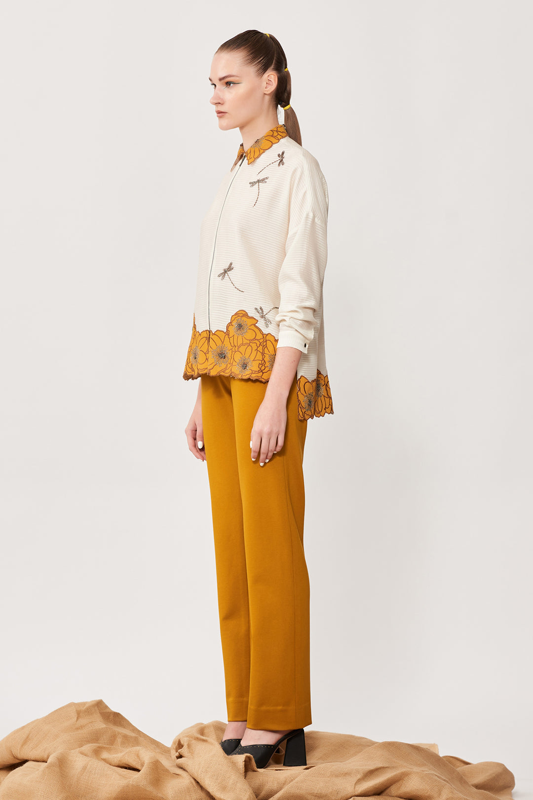 Cutwork Flower Boxy Shirt
