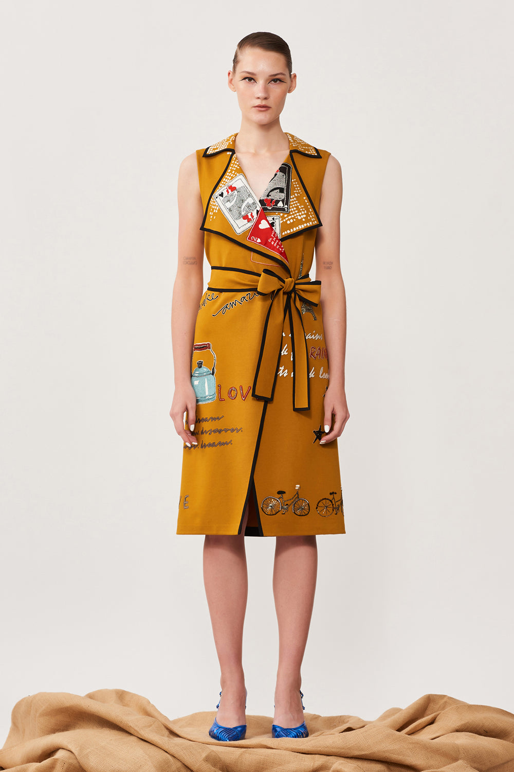Happiness in Rainbow Wrap Jacket Dress With Belt