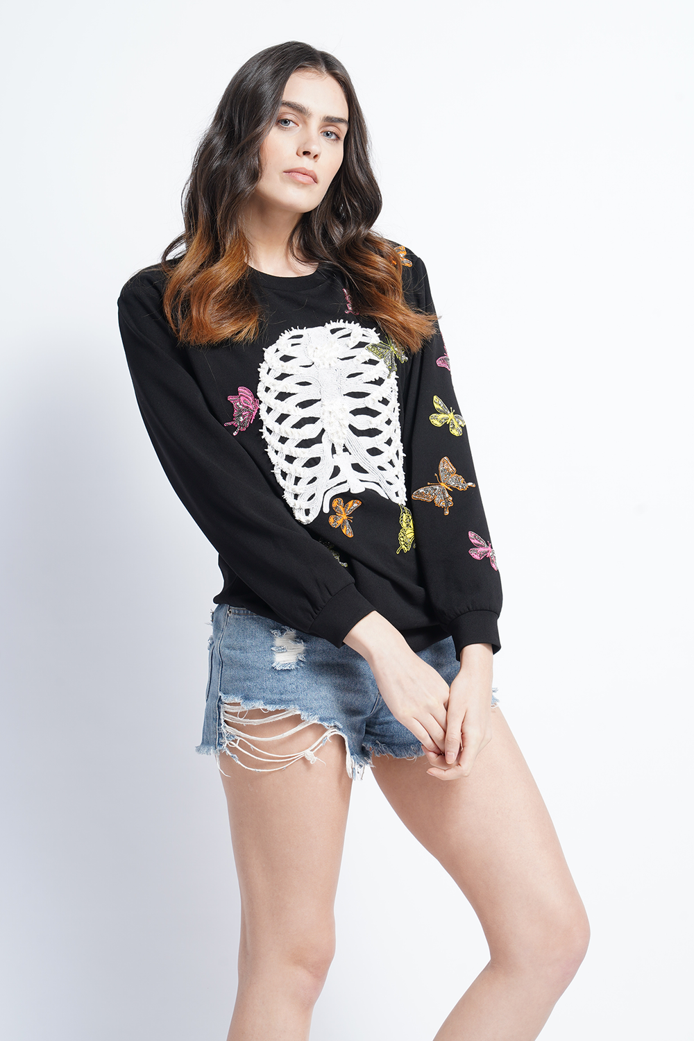 Butterfly And Rib Sweatshirt