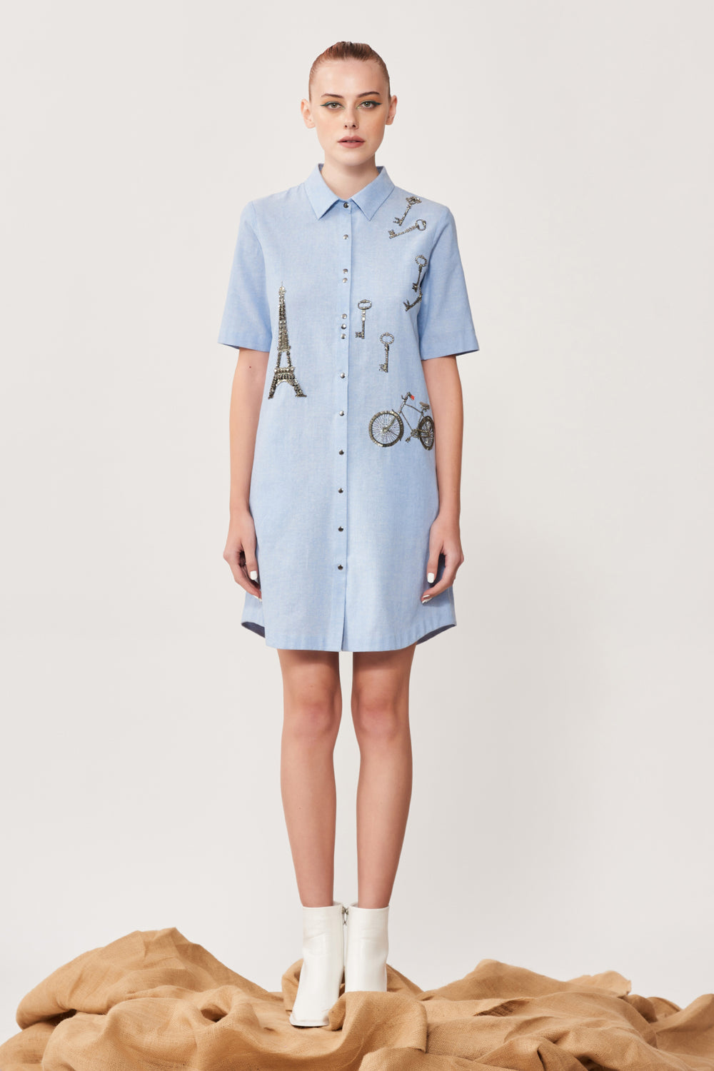 Ride to Paris Shirt Dress
