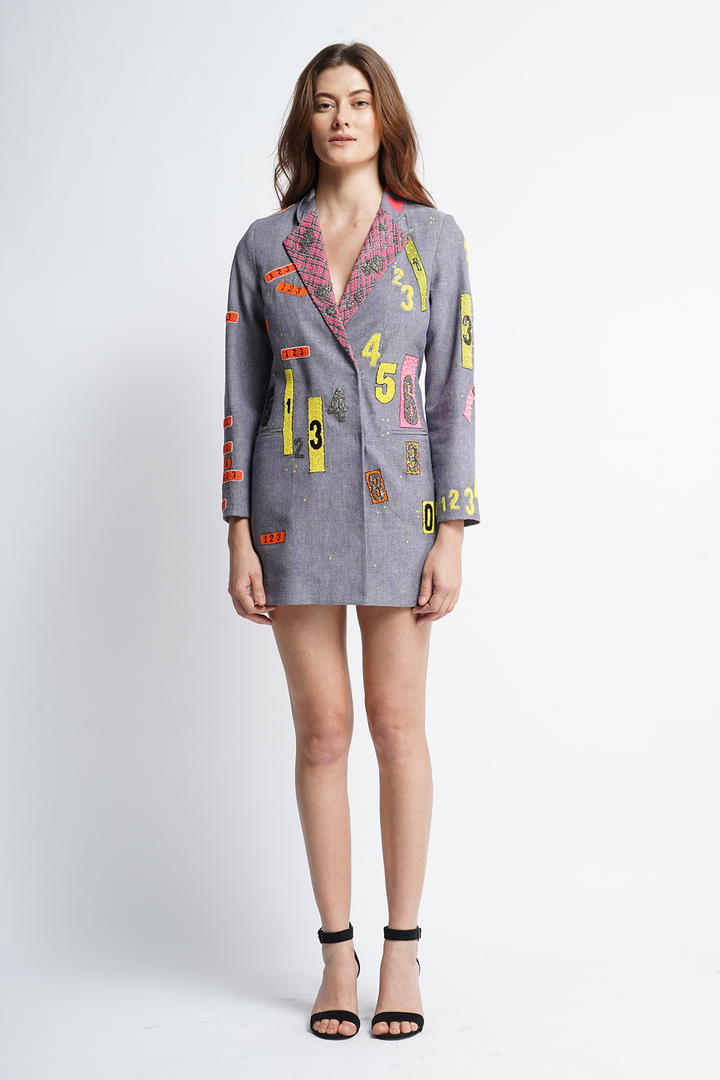 Odd And Even Numbers Double Breast Coat Dress XS