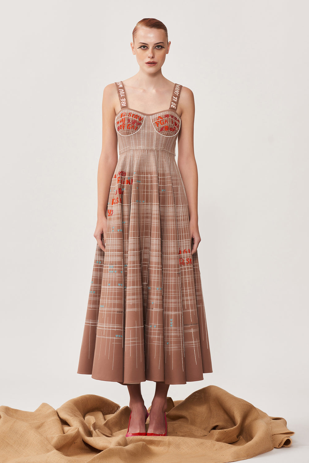 ABCD Intersecting Lines Corset Circular Dress