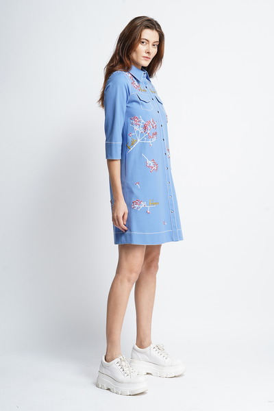 Scattered Branches Shirt Dress