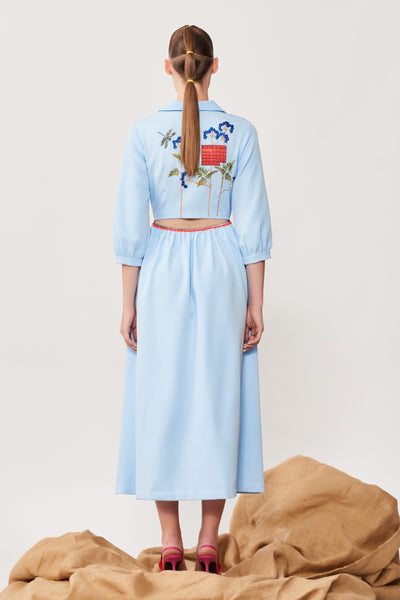 Calender Back Open Dress