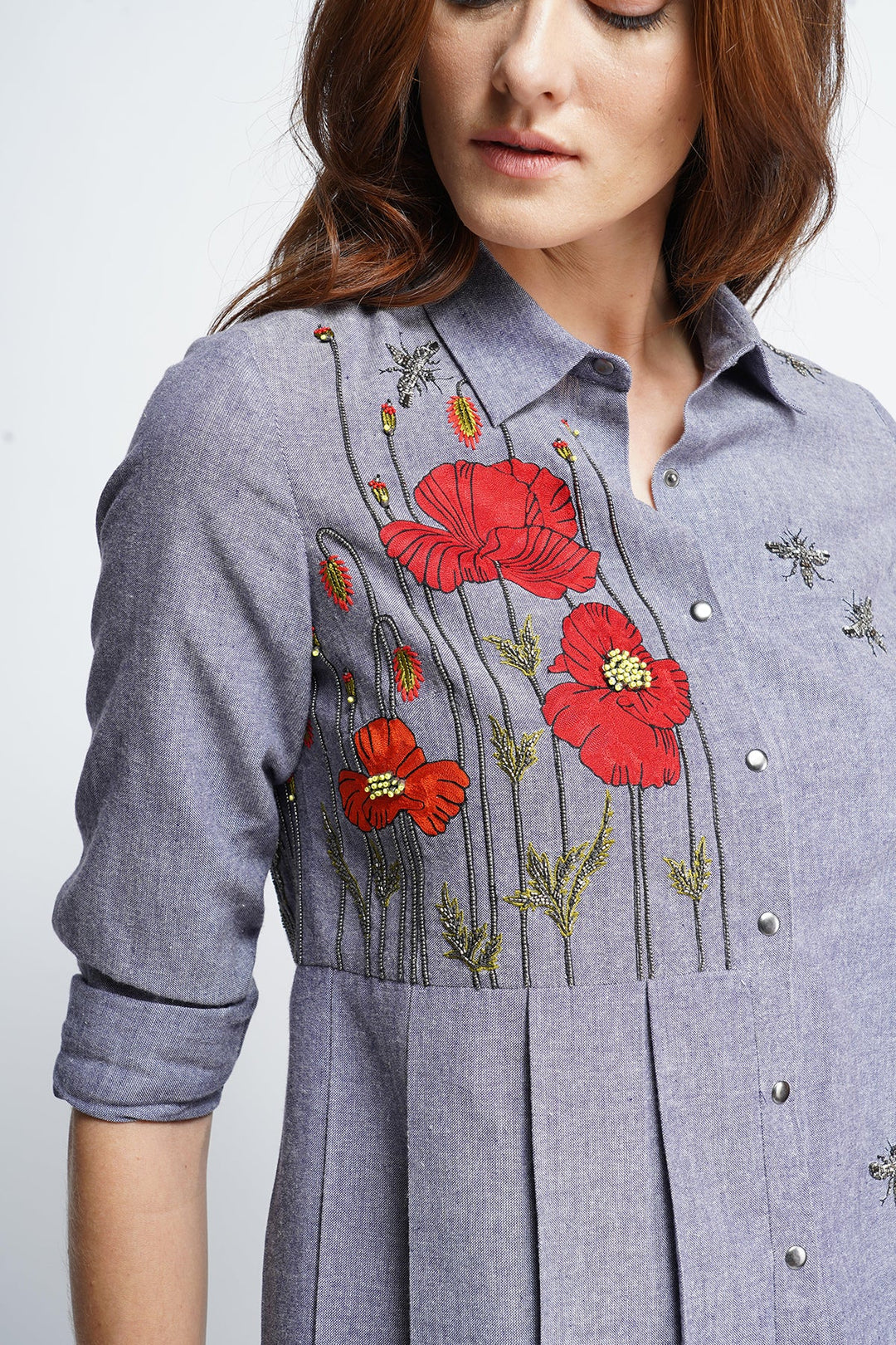 Poppy Garden Side Pleated Shirt