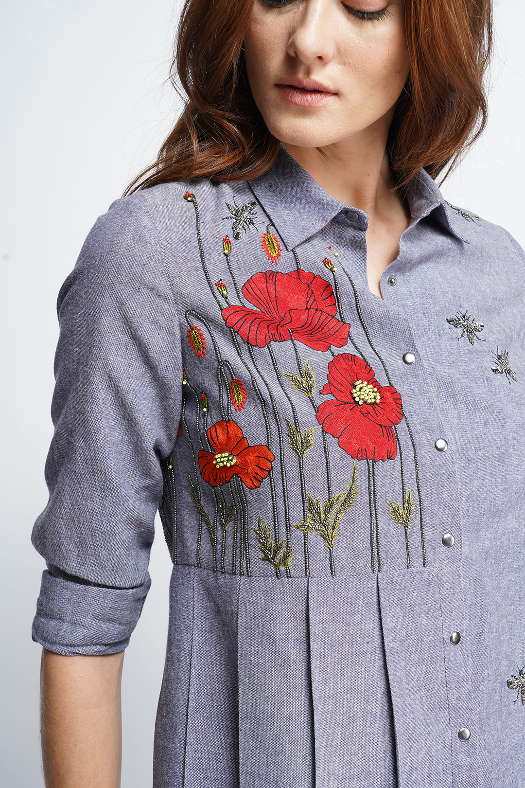 Poppy Garden Side Pleated Shirt