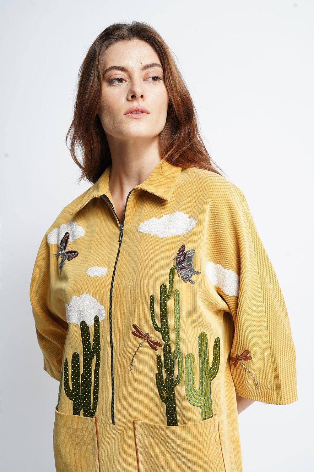 Cactus Clouds And Butterfly Kaftan Tunic