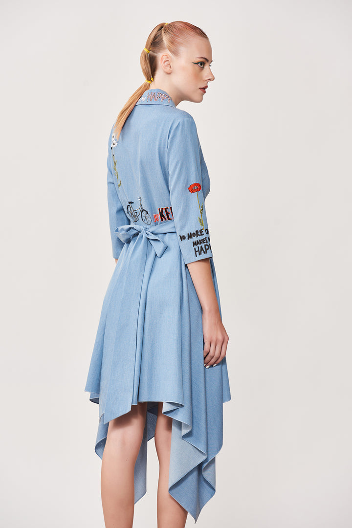 Keep Going Draped Dress With Belt at the Back
