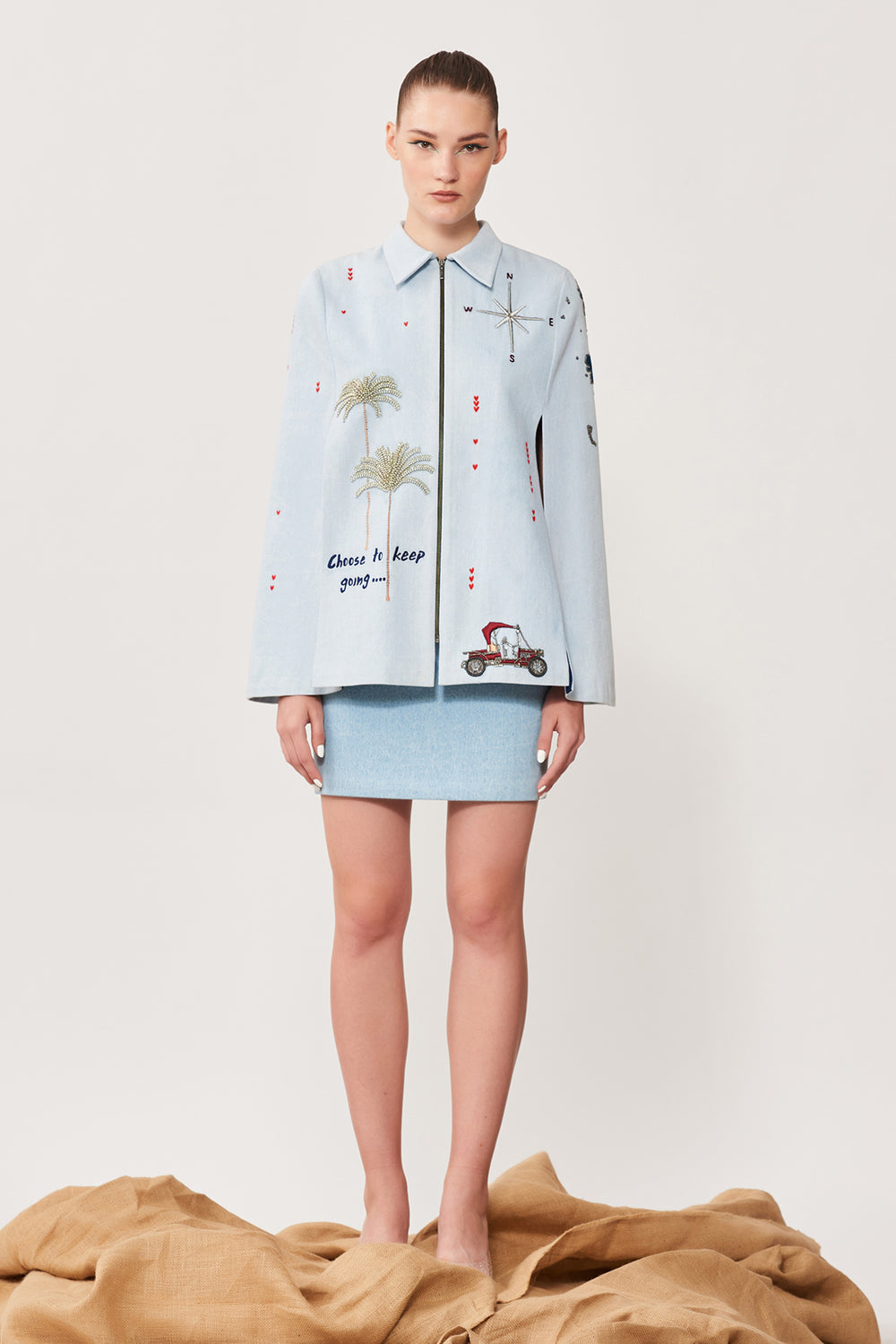 Choose to Keep Going Cape With Mini Skirt