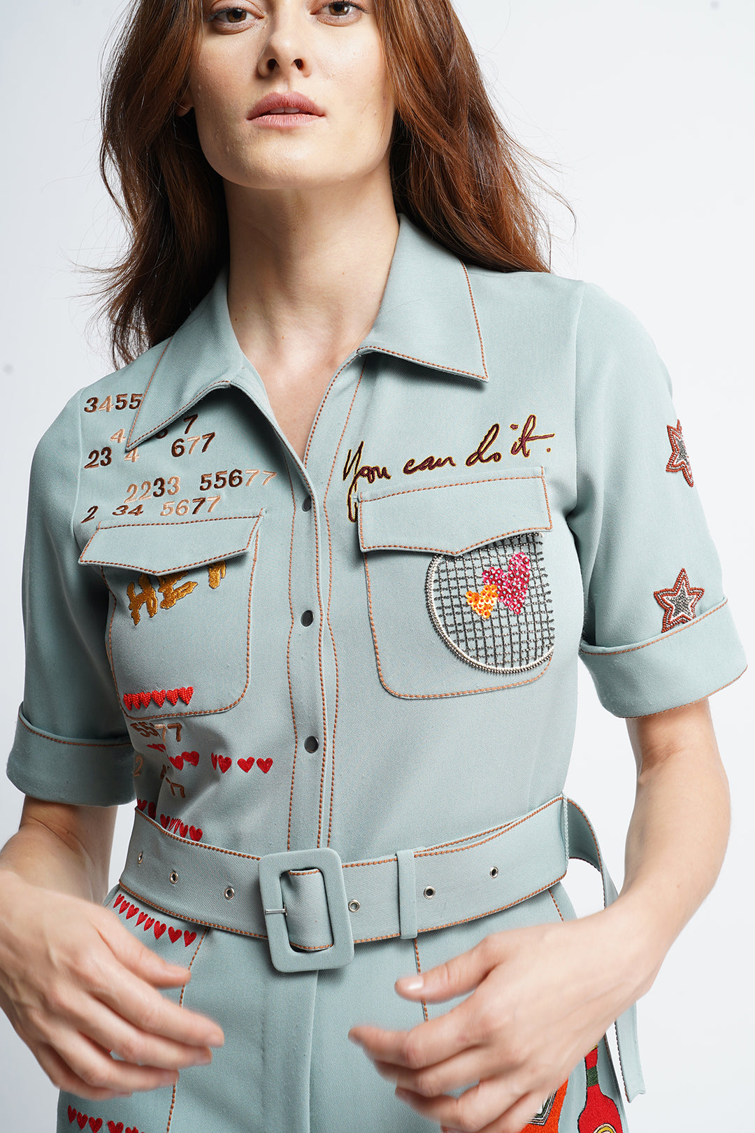 Numbers Text And Sauce Bottle Jumpsuit With Belt