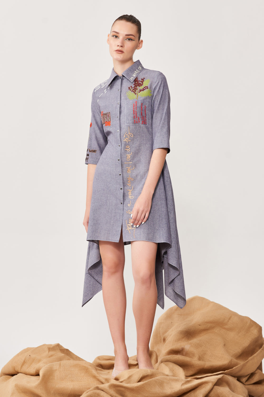 Keep Going Draped Dress With Belt at the Back