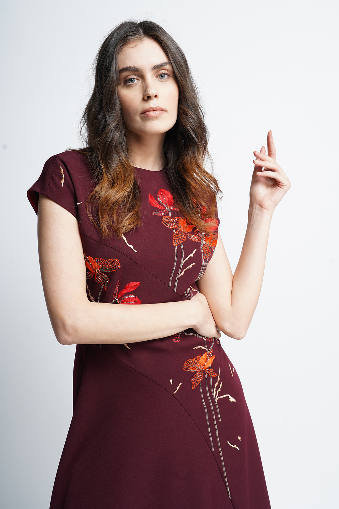 Blooming Flower Panelled Handkercheif Dress