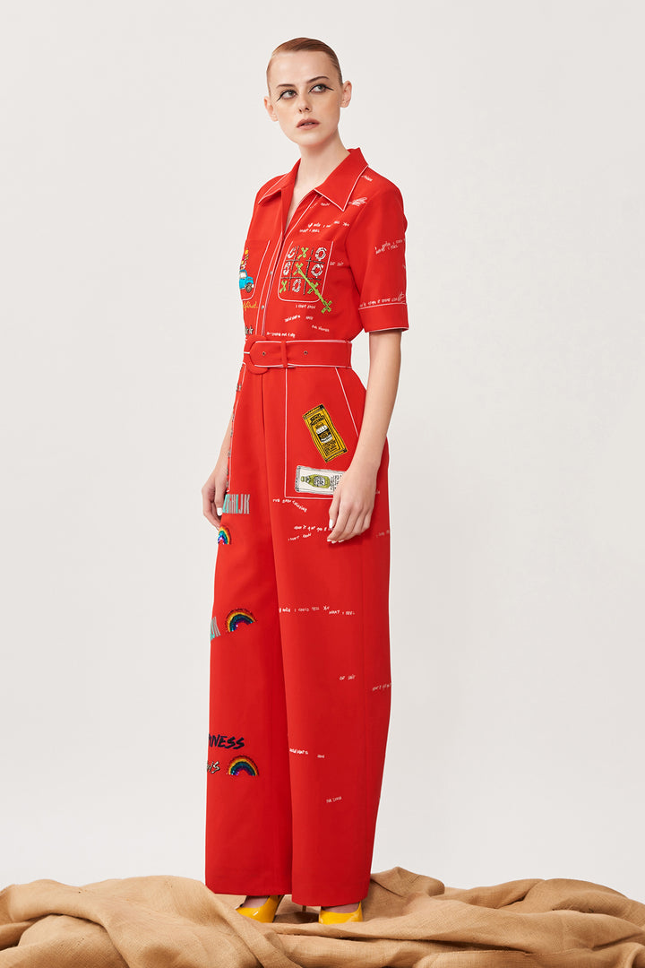 Over the Rainbow Jumpsuit With Belt