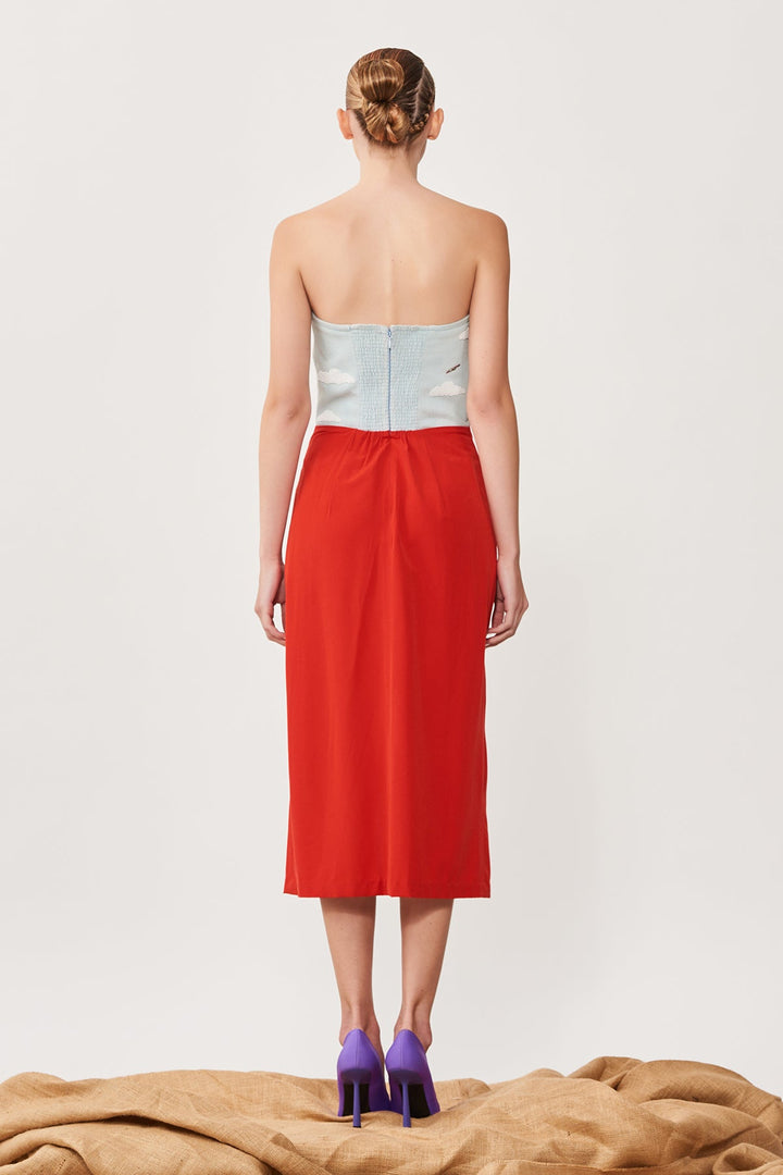 Barkha Singh In Cloud, Rainbow &amp; Bird Colour Block Dress
