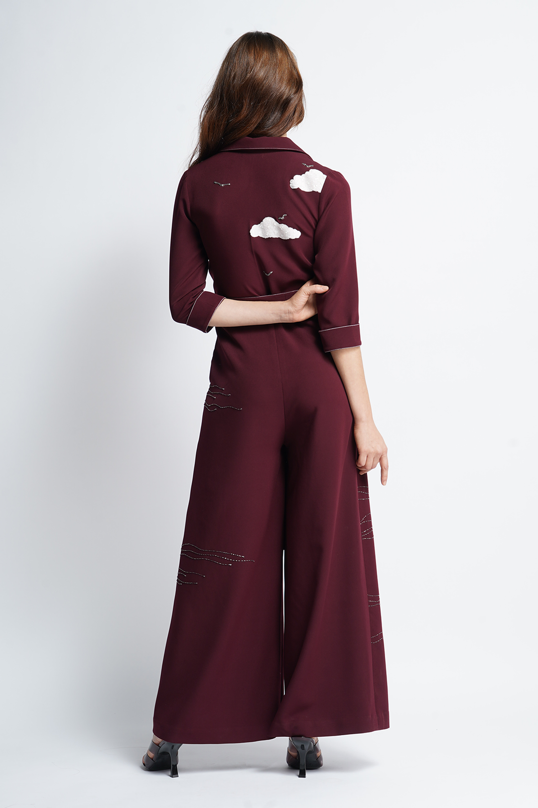 Lighthouse Boat And Waves Jumpsuit With Belt