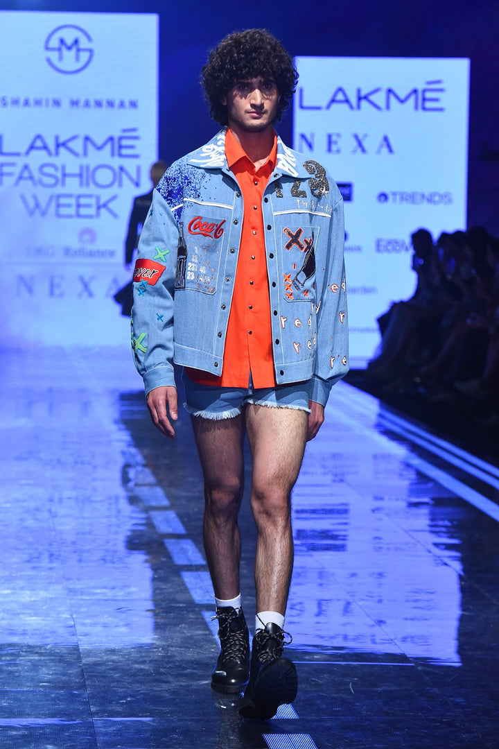 Naveen Babu(Nani) In Dream, Discover, Explore Hi-Low Denim Jacket