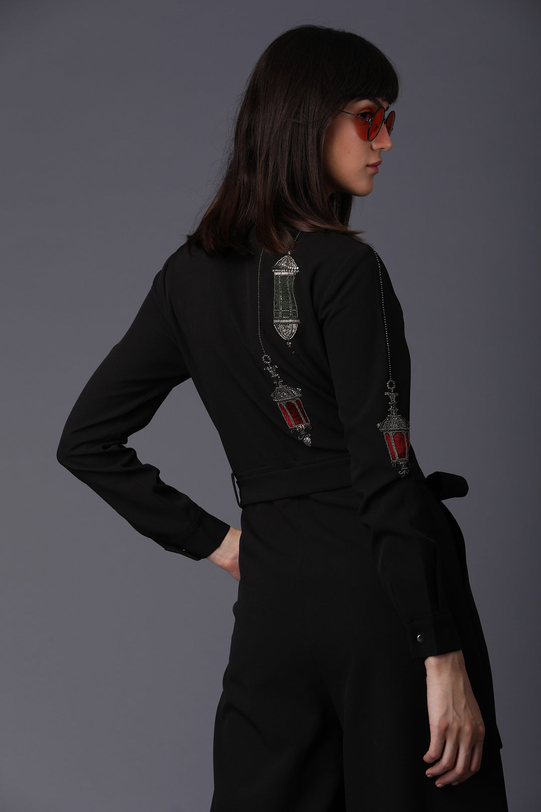 Hanging Lamp Jumpsuit With Belt