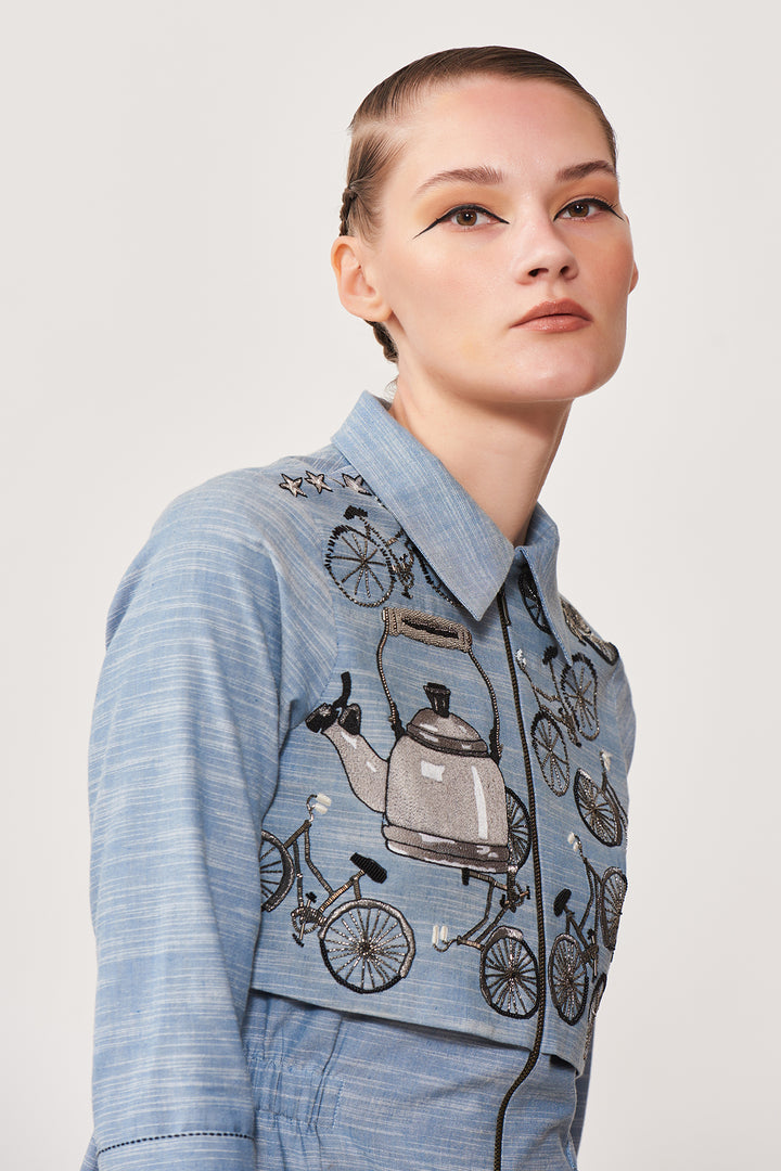 Bikes &amp; Kettle Double Layer Short Dress