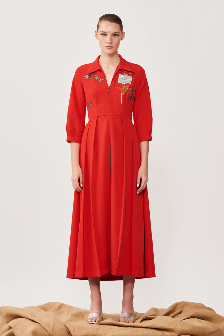 Calender Back Open Dress