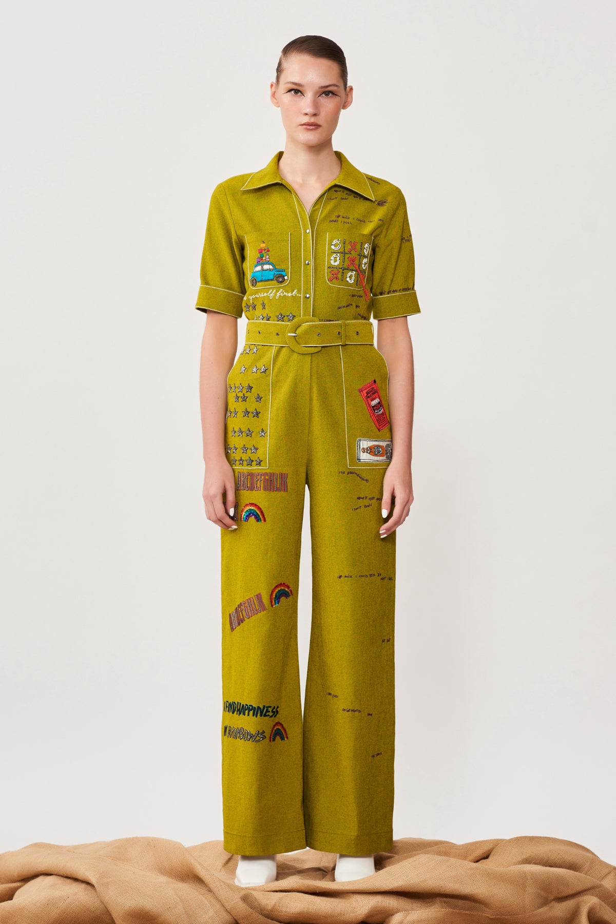 Over the Rainbow Jumpsuit With Belt