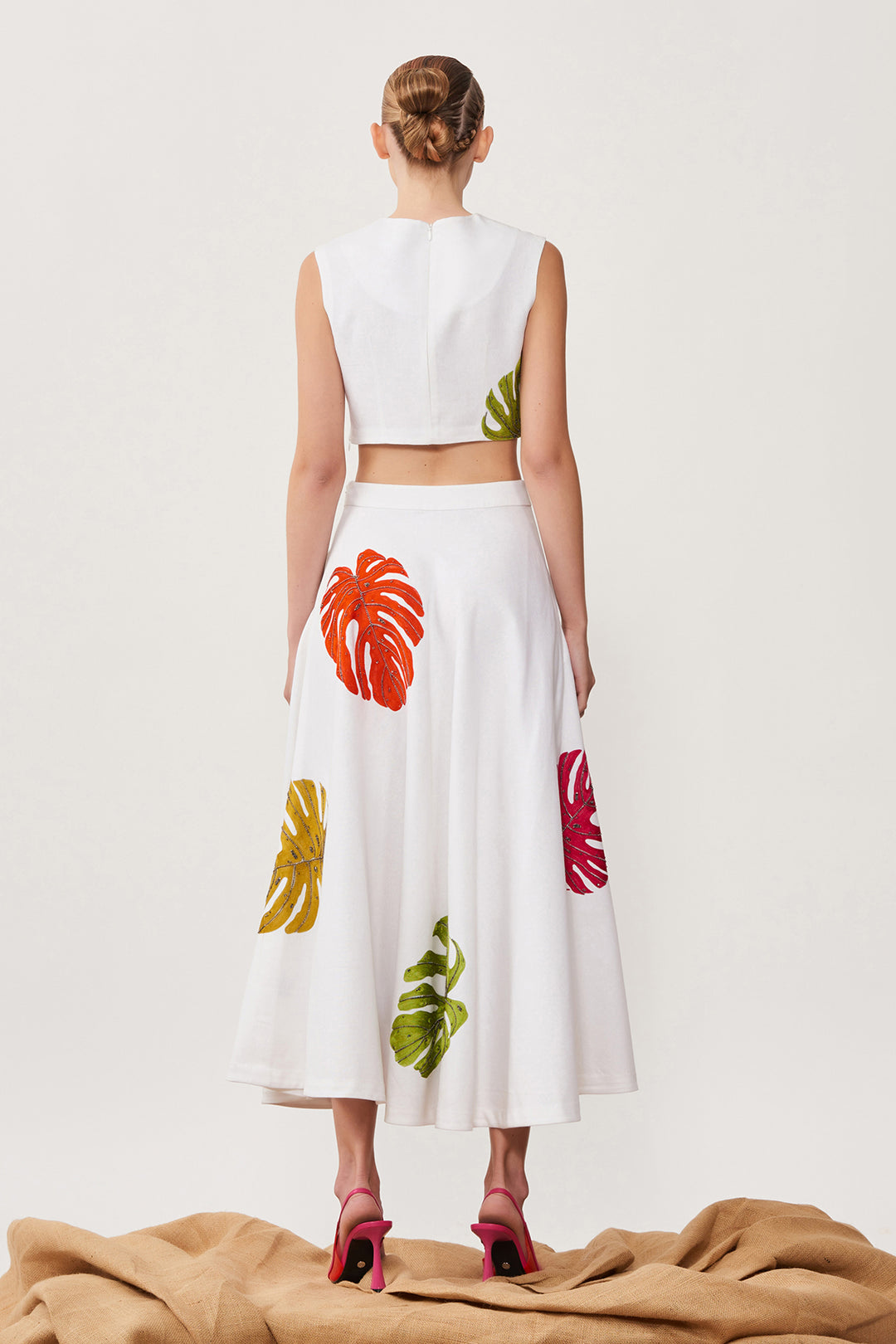 Monstera Leaf Crop Top &amp; Skirt