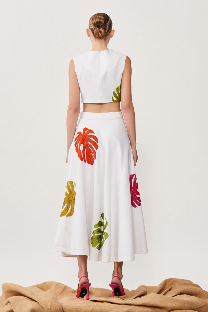 Monstera Leaf Crop Top &amp; Skirt