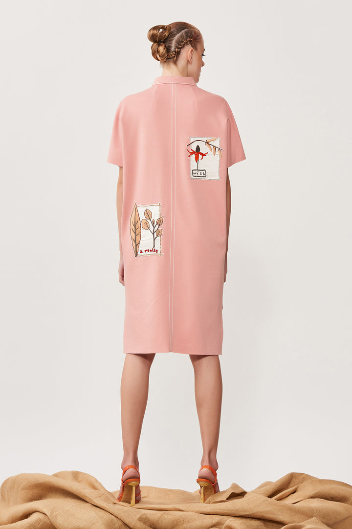 Botanical Patches Kaftan Dress