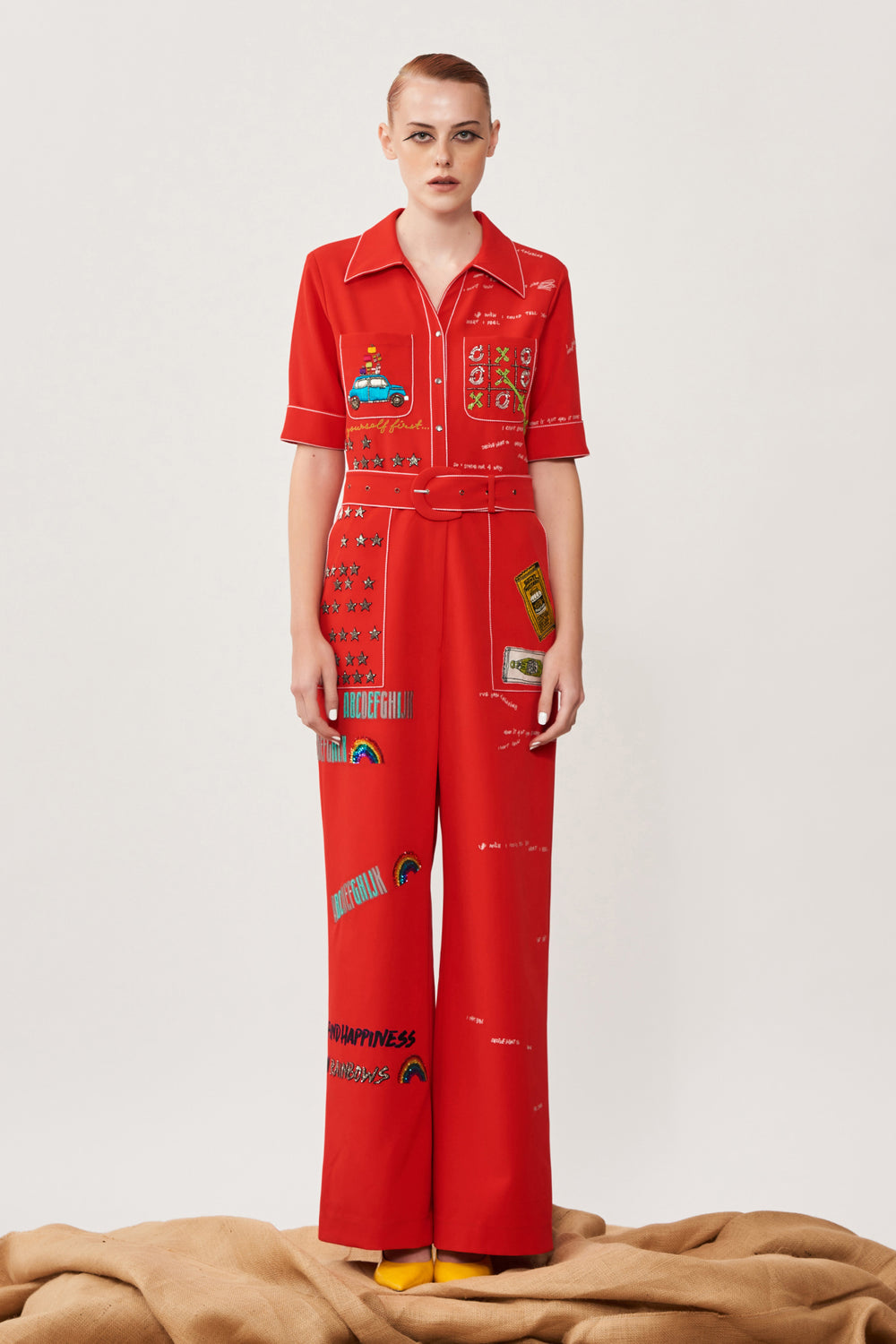 Over the Rainbow Jumpsuit With Belt