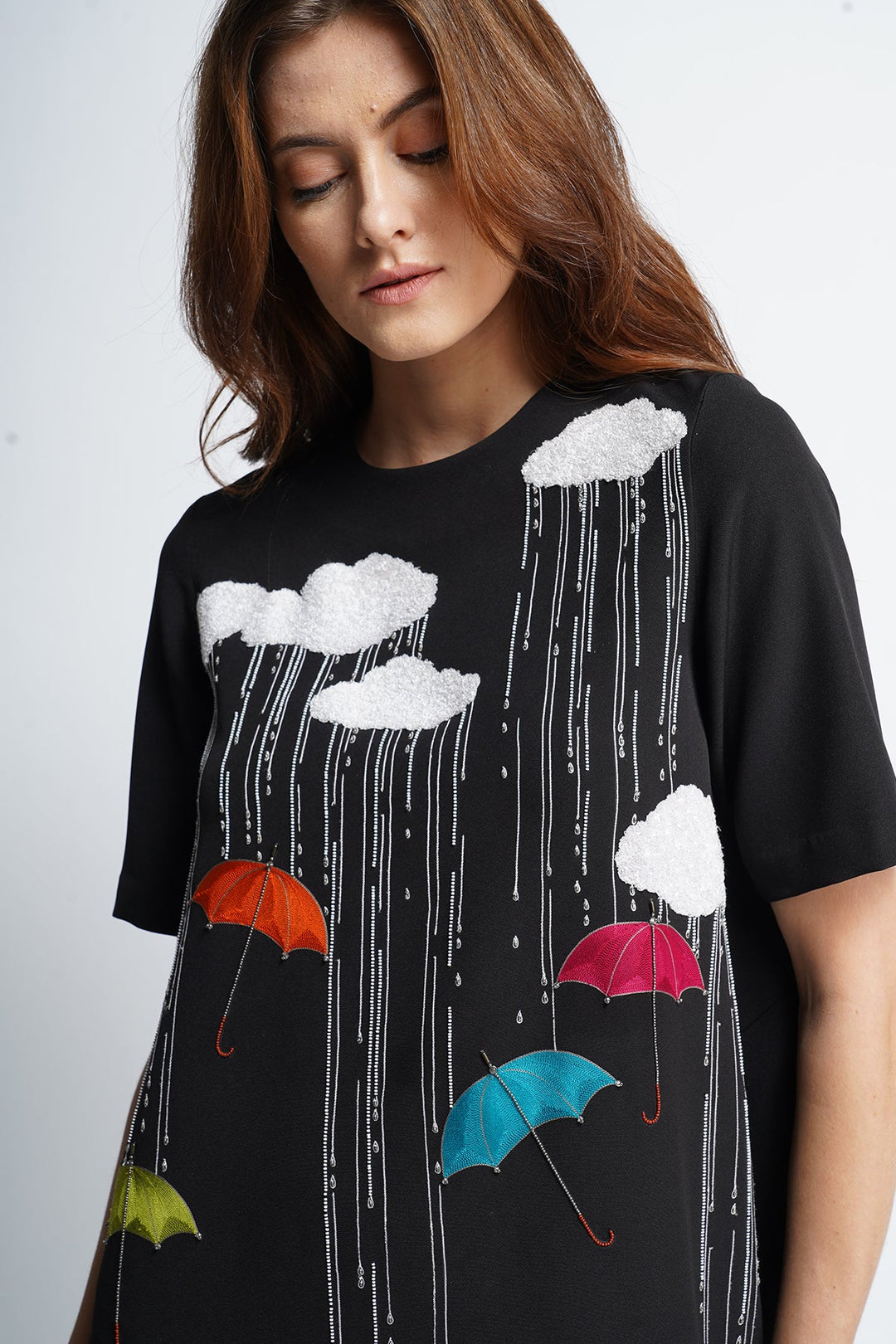 Rainy Days Shifted Seam High Low Midi Dress