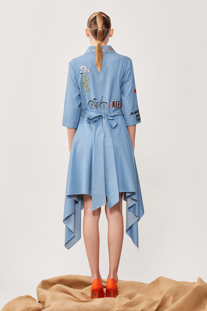 Keep Going Draped Dress With Belt at the Back