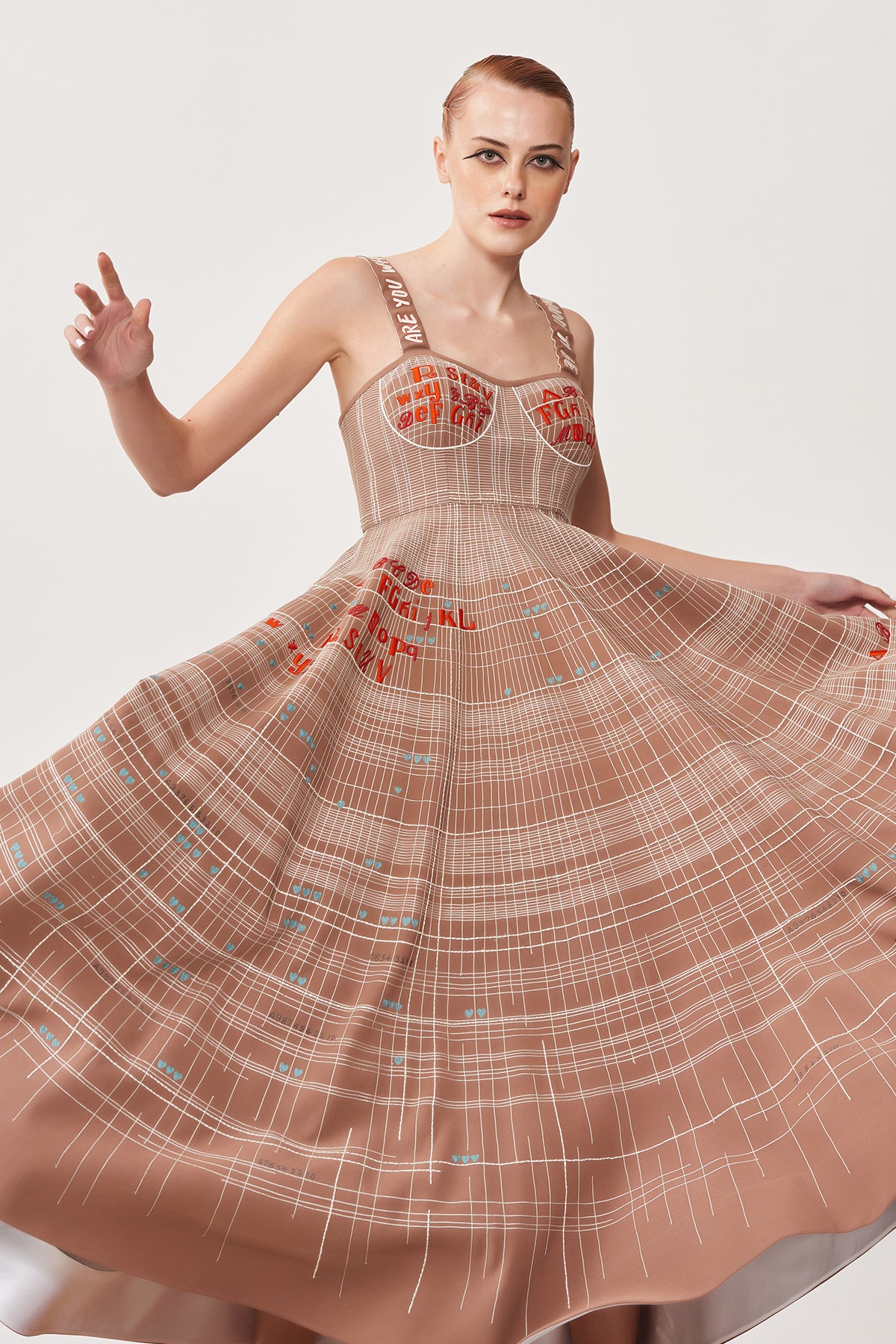 ABCD  Intersecting Lines Corset Circular Dress