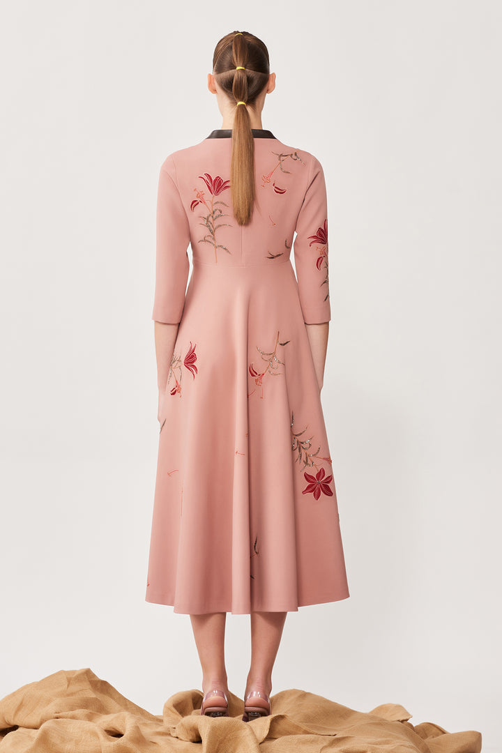 Lilies Circular Midi Dress With Bow