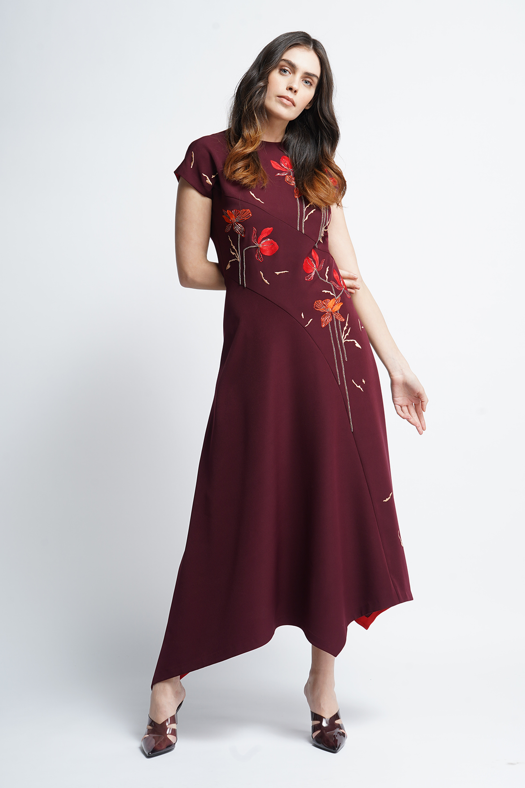 Blooming Flower Panelled Handkercheif Dress