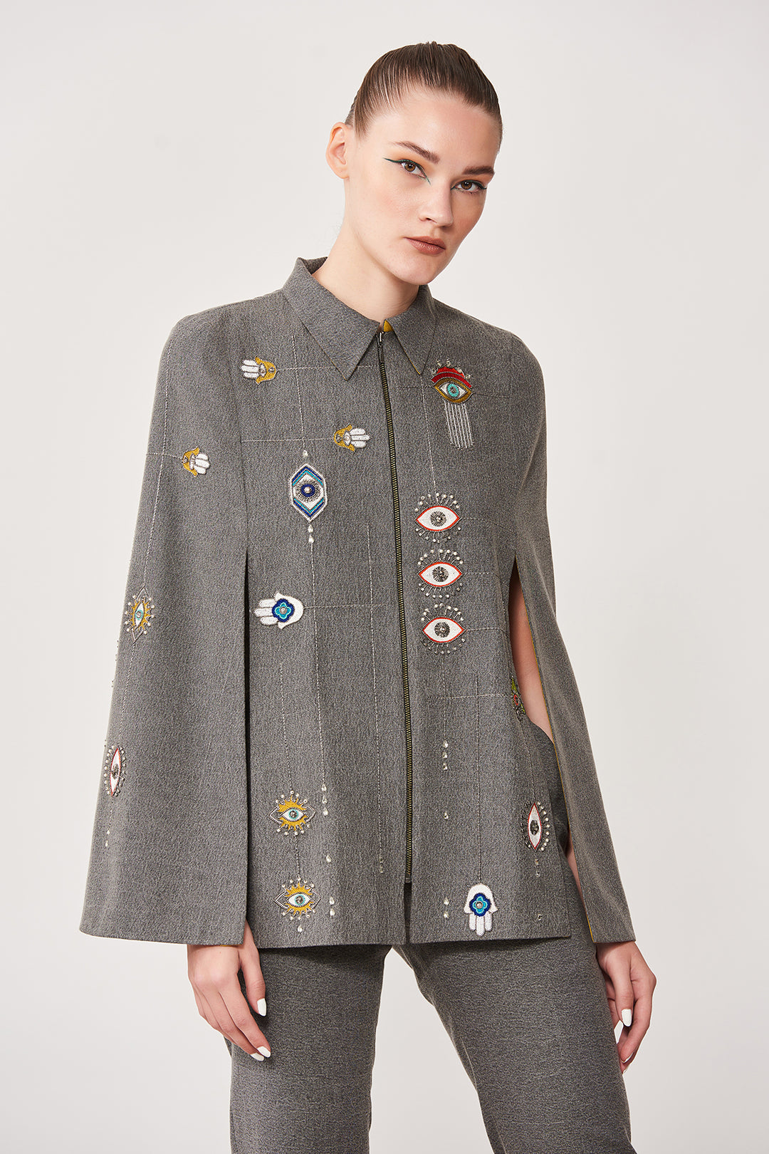 Evil Eye Cape With Narrow Pants