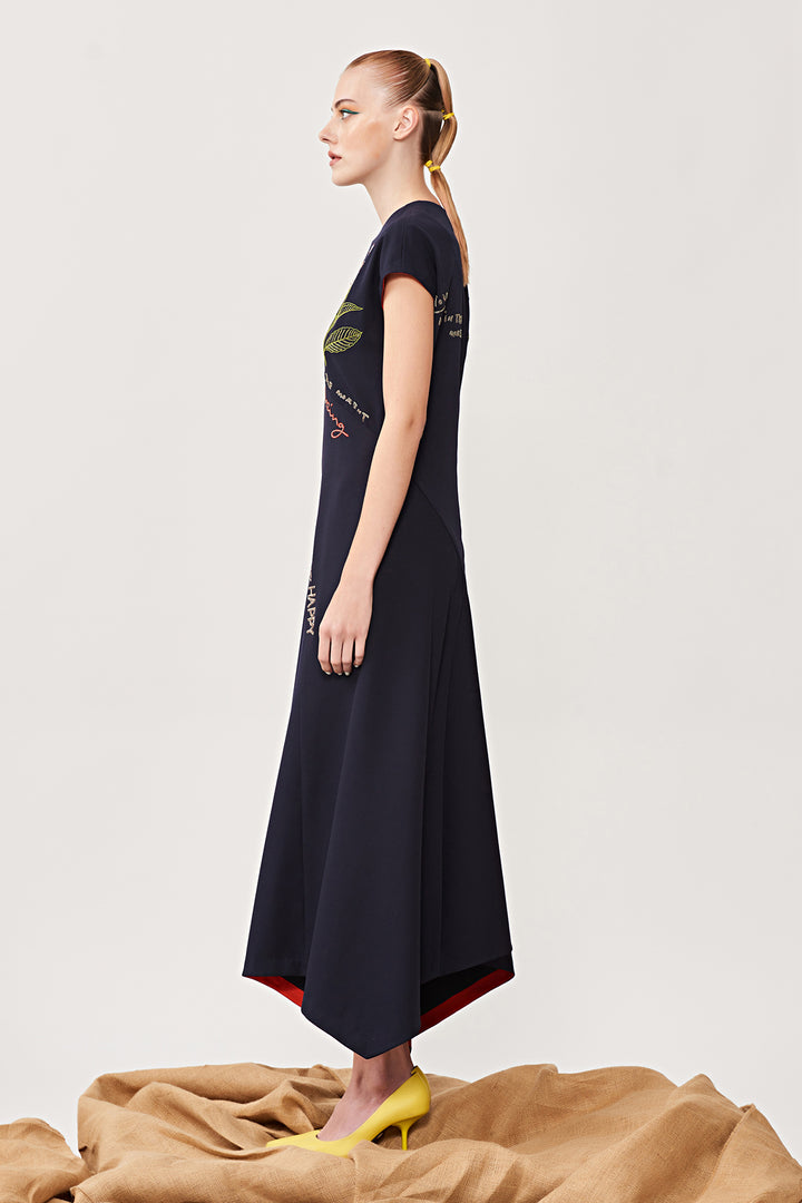 Live in the Moment Panelled Handkerchief Long Dress