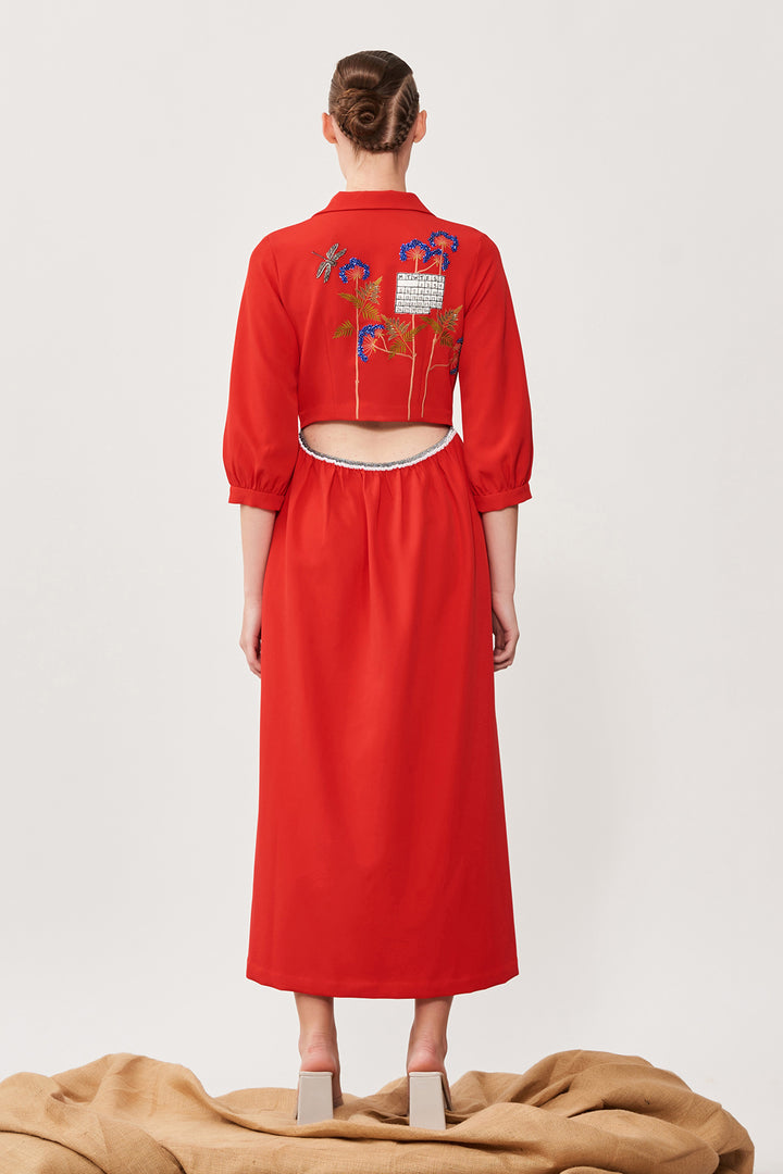 Calender Back Open Dress