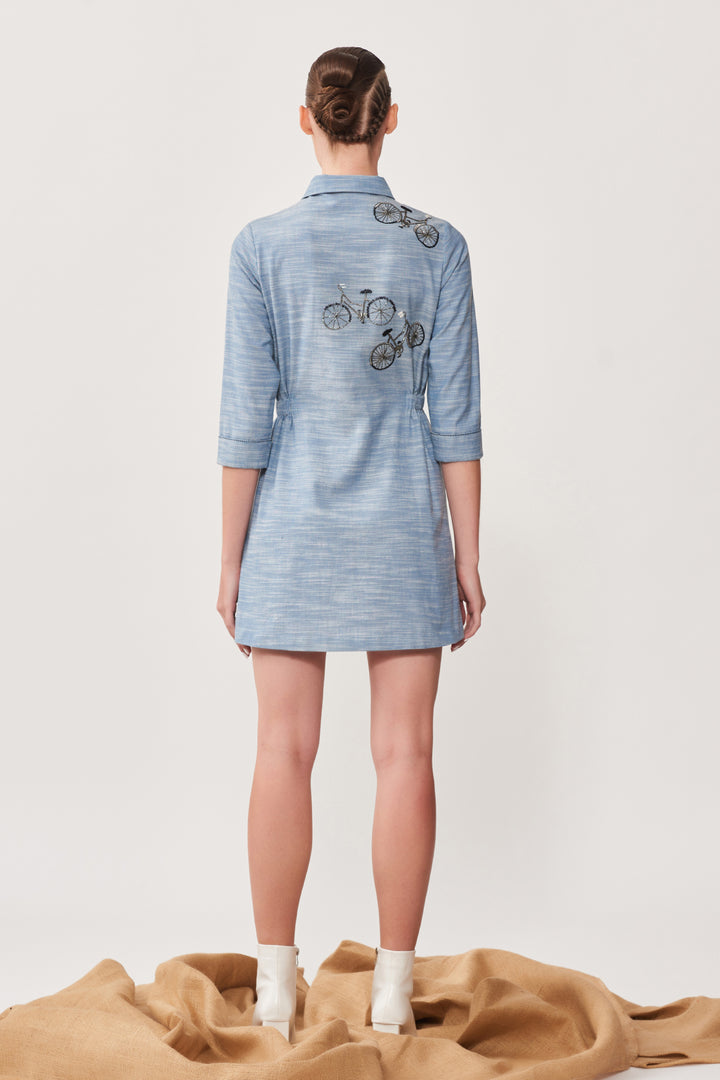Bikes &amp; Kettle Double Layer Short Dress