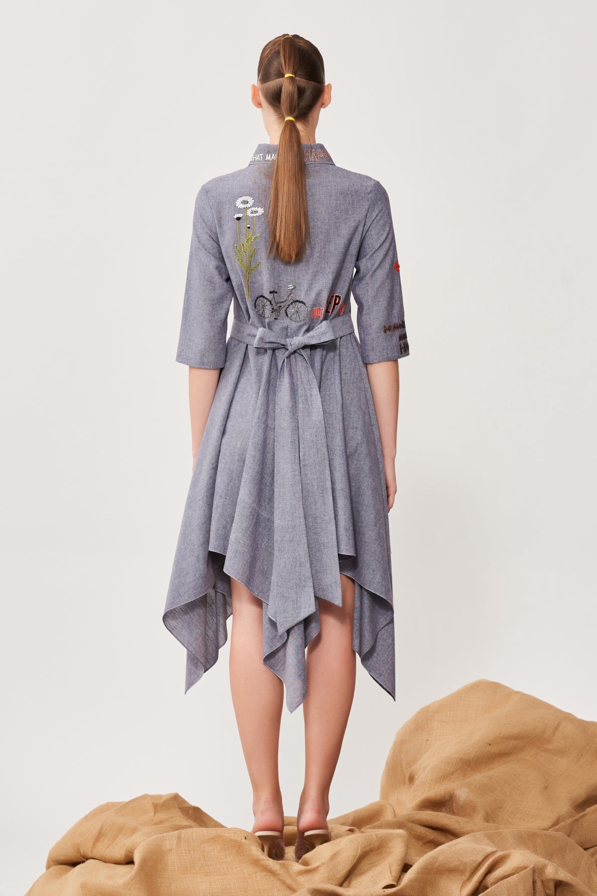 Keep Going Draped Dress With Belt at the Back