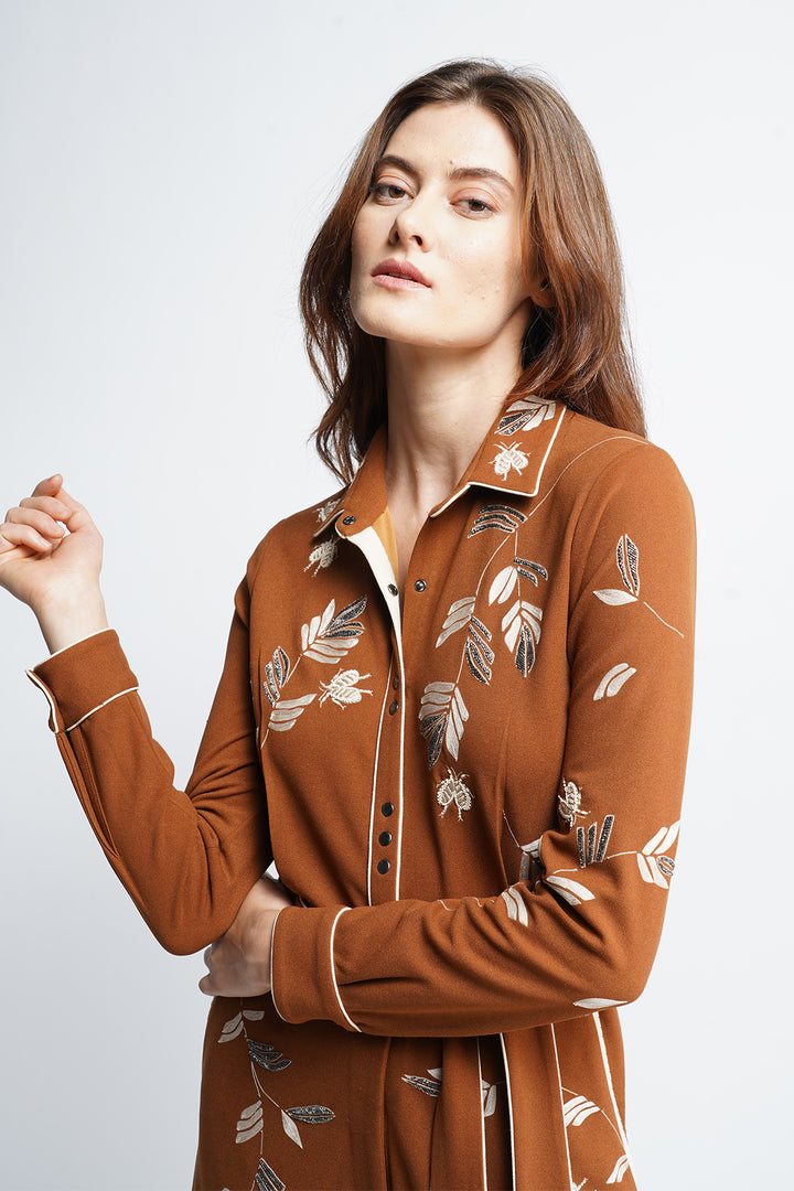 Meadow Plant Jumpsuit With Belt