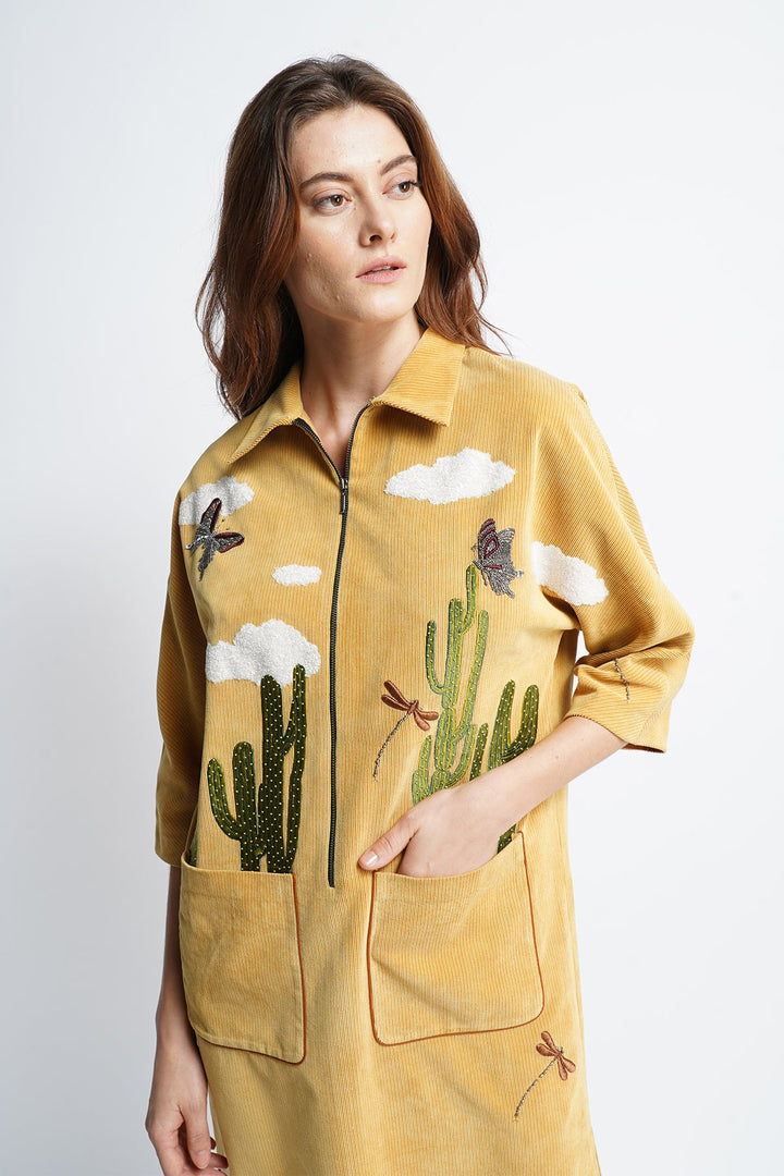 Cactus Clouds And Butterfly Kaftan Tunic