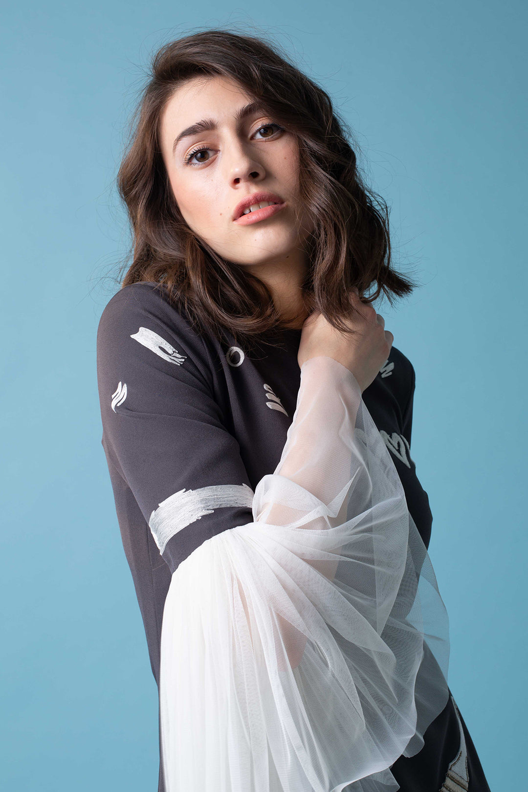 Love To Paint Midi Dress With Frill Sleeves