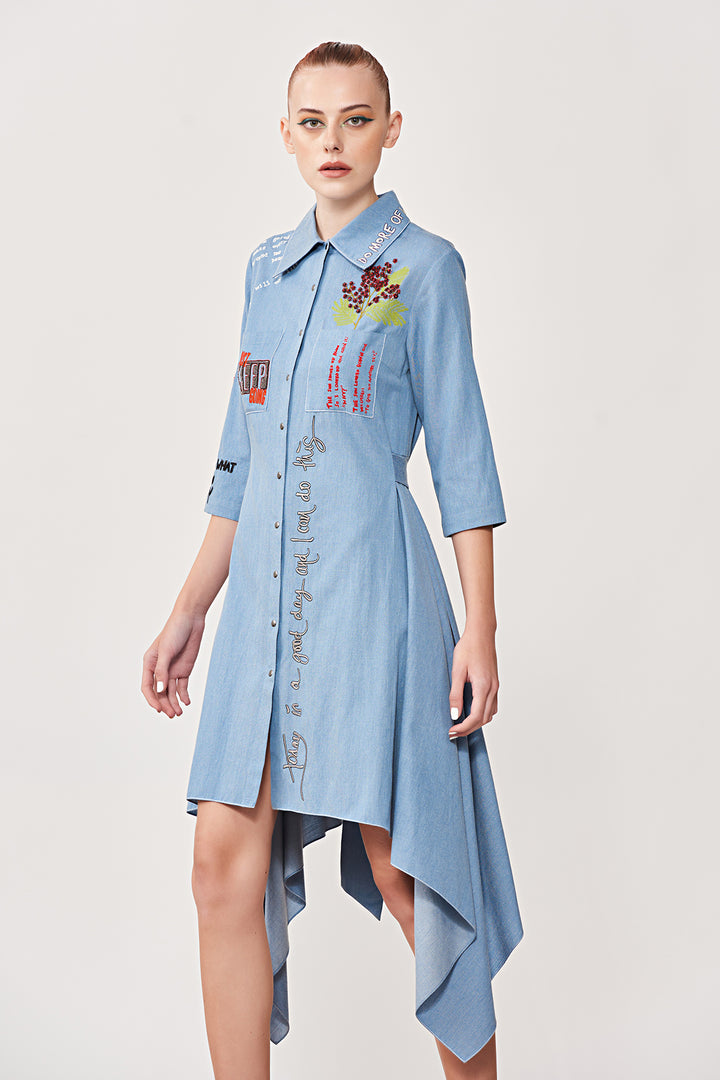 Keep Going Draped Dress With Belt at the Back