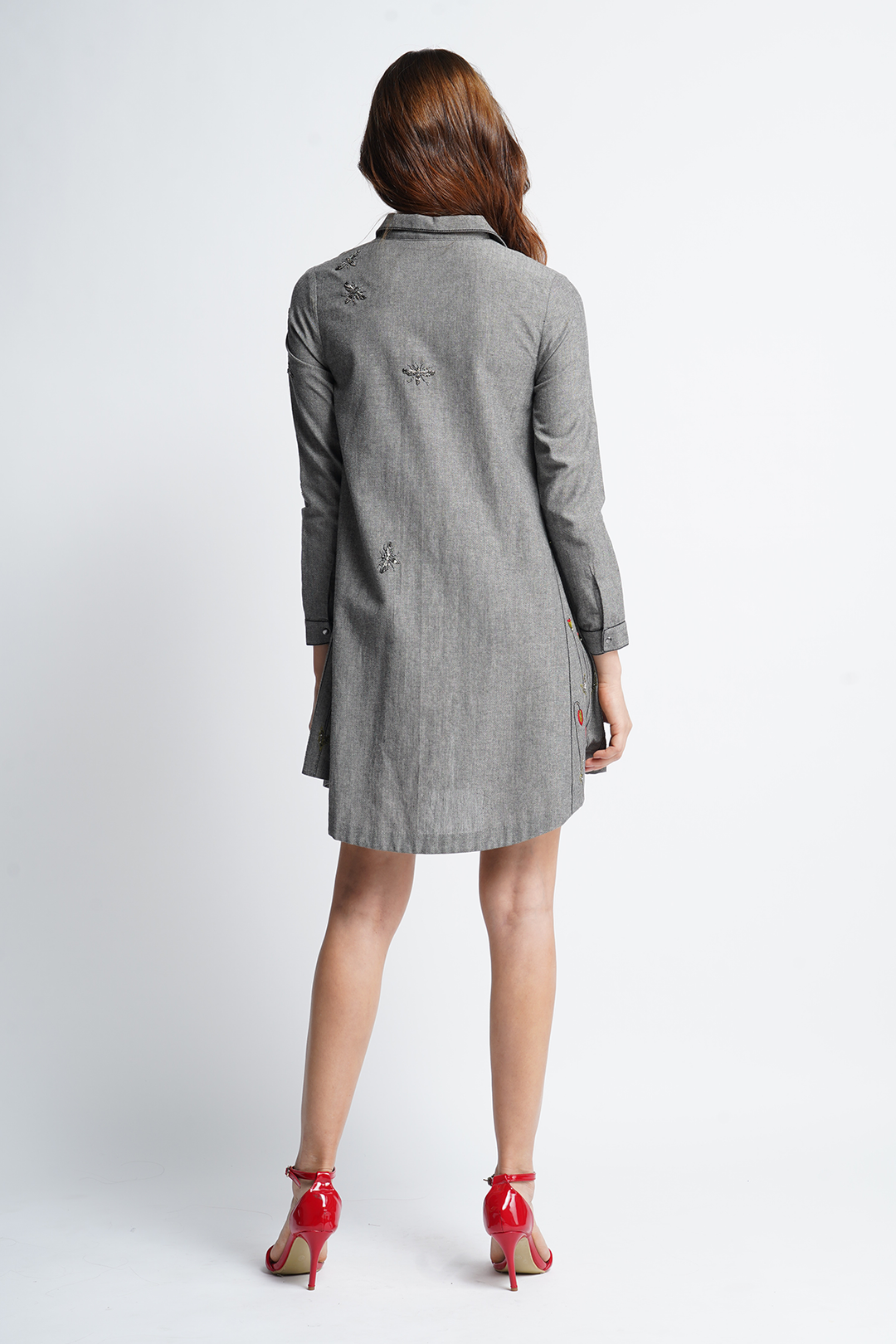 Poppy Garden Side Triangle Shirt Dress