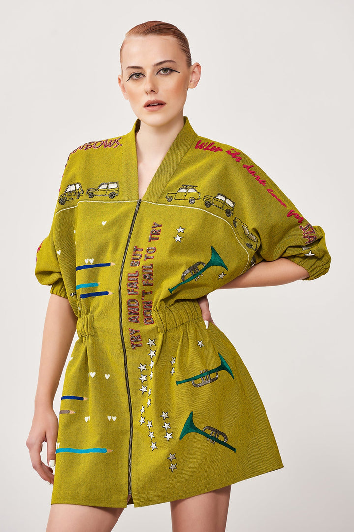 Shriya Saran In Over The Rainbow Jacket Dress
